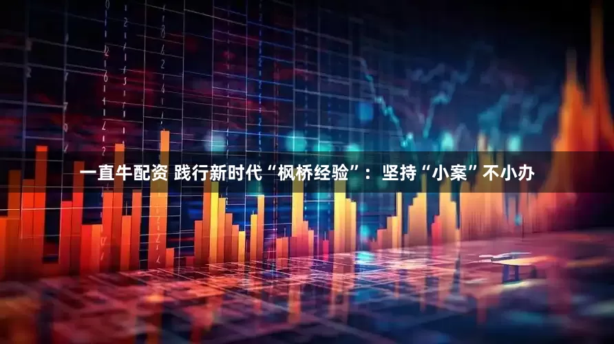 一直牛配资 践行新时代“枫桥经验”：坚持“小案”不小办