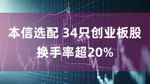 本信选配 34只创业板股换手率超20%